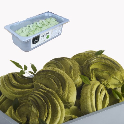 흥국 노블 그린티 젤라또 4kg 대용량 업소용 아이스크림 - 메인 이미지