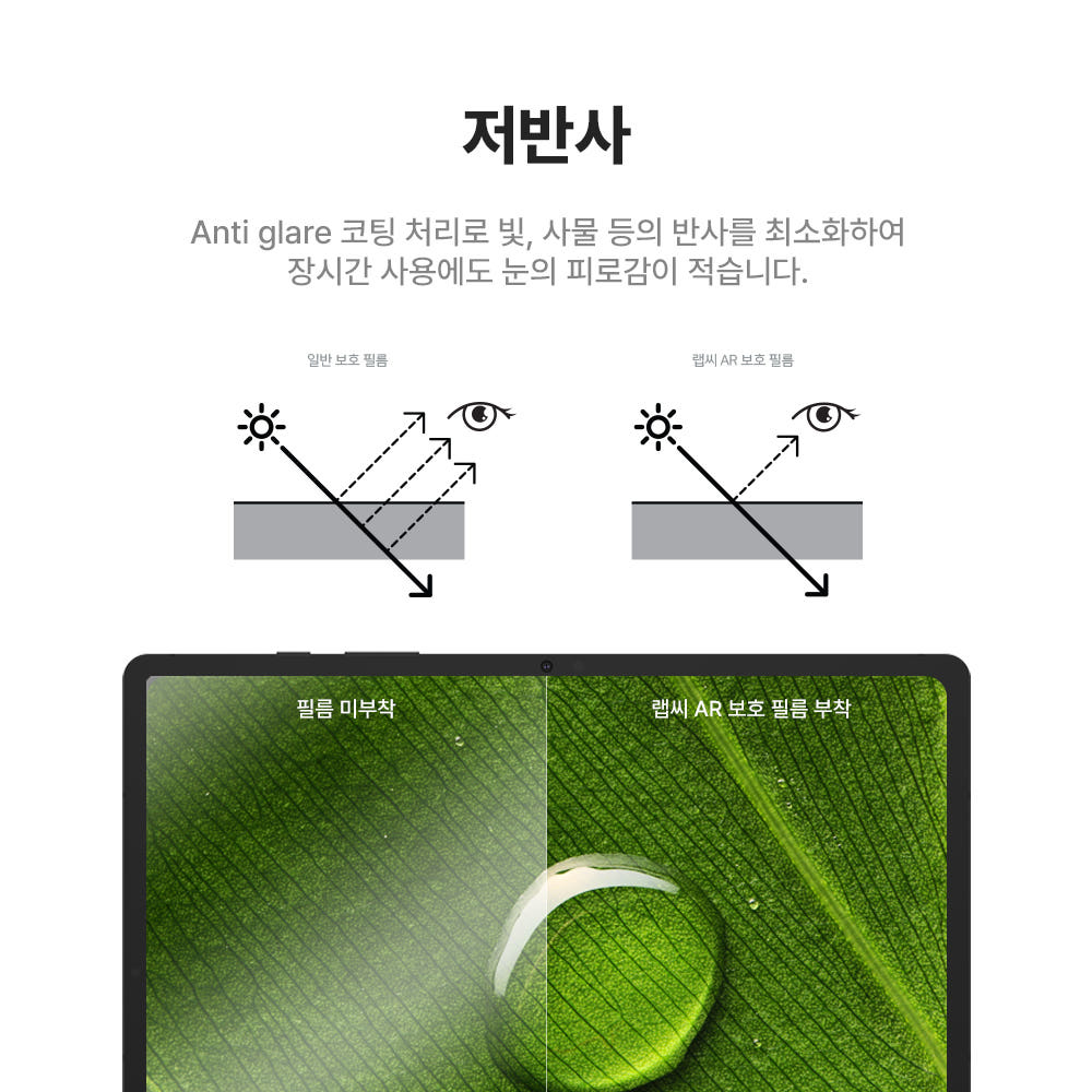 랩씨 저반사 고화질 리얼 AR 액정보호필름 갤럭시 탭 S8 플러스, 1매입 - 상세 이미지 3