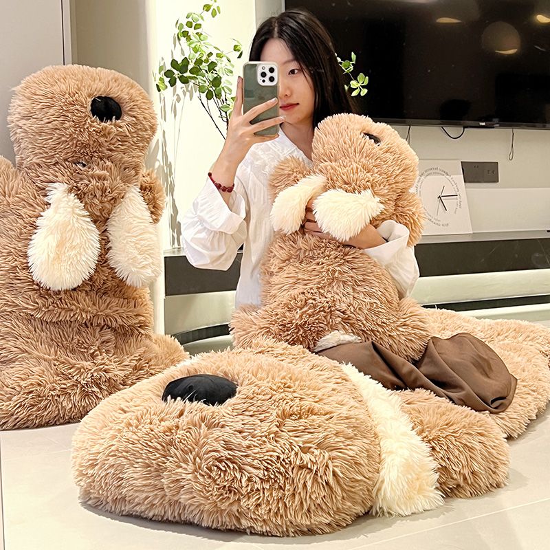 강아지 모양 러그 대형 인테리어포근한 방석 대형쿠션 베개 베이지 100x62 cm(탈부착 세탁가능) - 상세 이미지 4