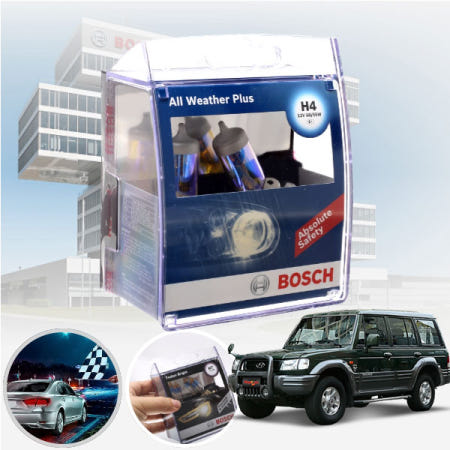 자체제작 파츠라인 갤로퍼/이노베이션(할로겐) 보쉬 정품 H4 올웨더플러스 할로겐 전조등 H4 2P  PBO-020 cs01019