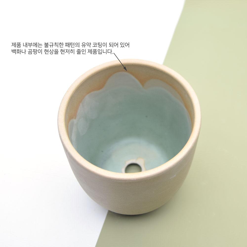 테라원 샌드 베이지 미분형 백화방지 토분 13x14cm - 상세 이미지 3