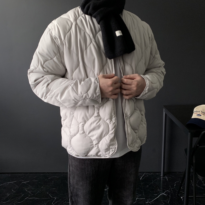 깔깔이 경량패딩 빅사이즈 퀄팅 누빔 방한 근무복 잠바 - 상세 이미지 3