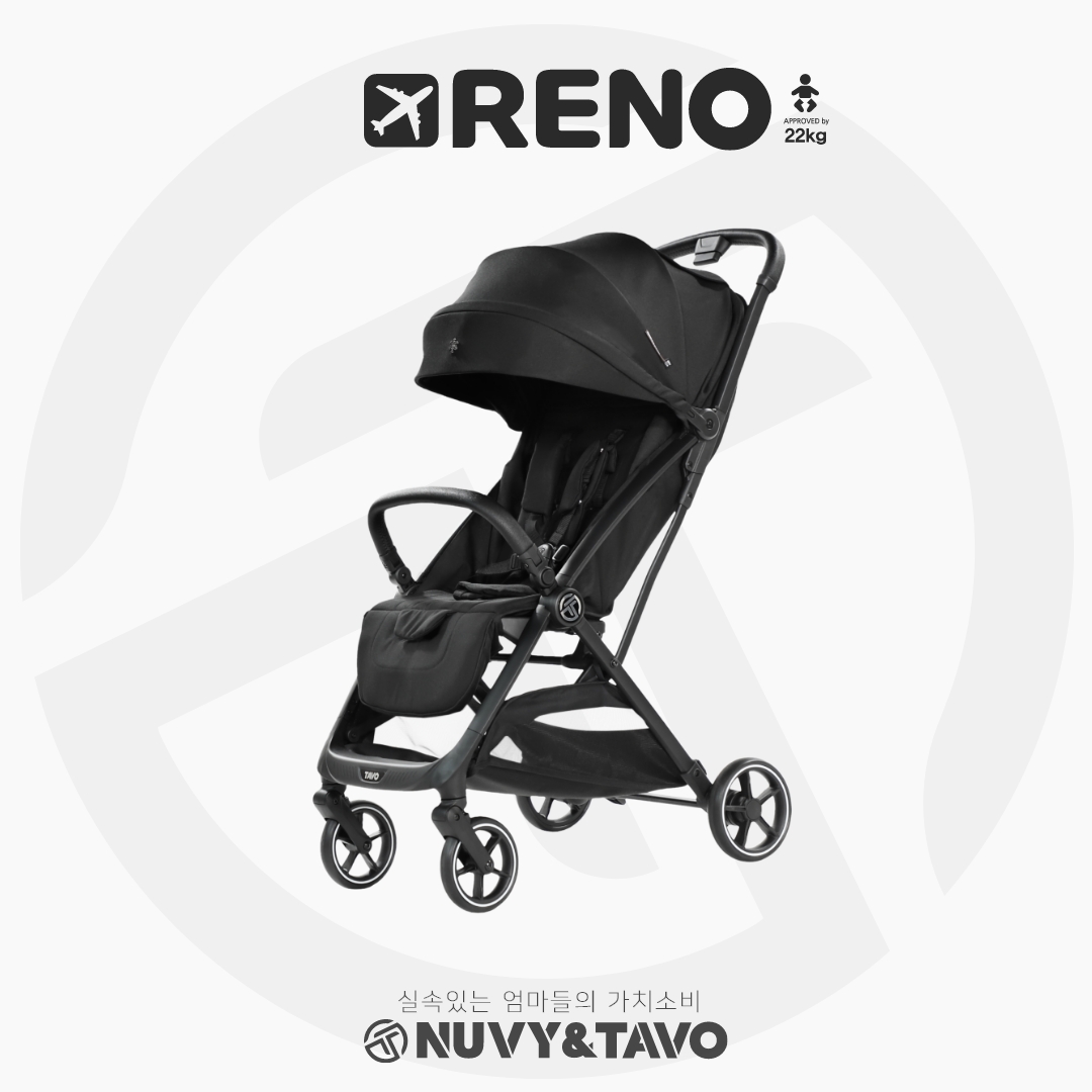 [누비앤타보] TAVO 레노 휴대용 유모차 여행용 기내반입형 원액션 폴딩 메트로블랙