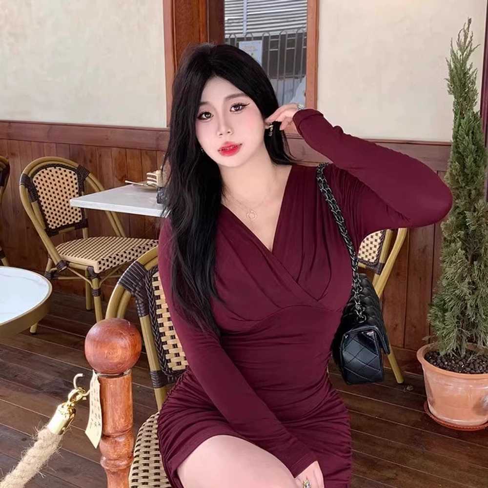 홀복 뱃살가려주는 빅사이즈 랩원피스 파티원피스 - 상세 이미지 3