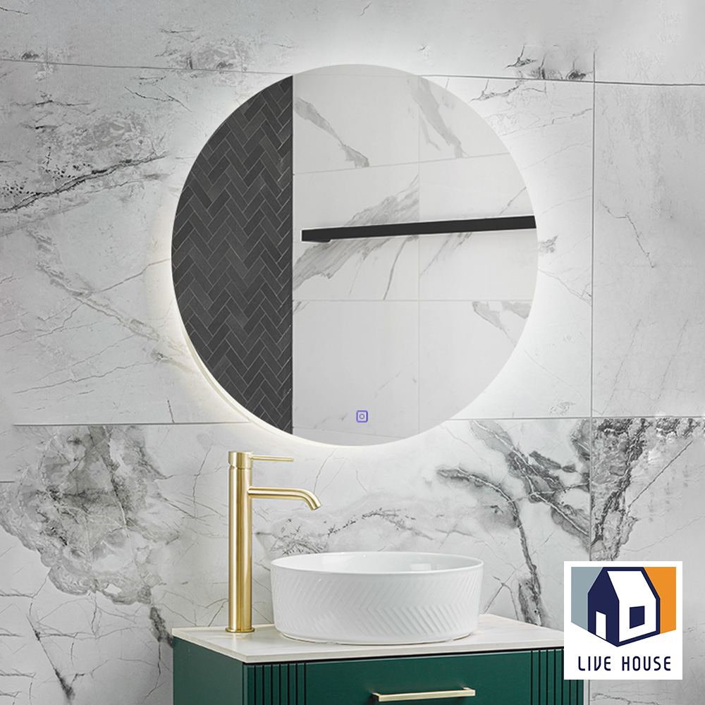 Bin LED 욕실 간접 조명 화장실 원형 터치식 디밍 거울 조명 500파이