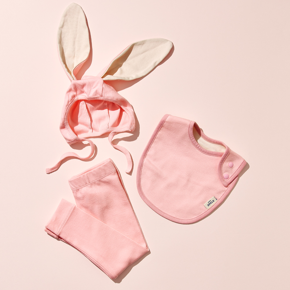 아기 유아 턱받이 실내복 레깅스 보넷 [리틀래빗 세트]