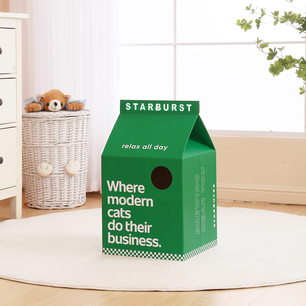 우유 밀크팩 숨숨집 캣 하우스 고양이 상자 스크래쳐 그린다방