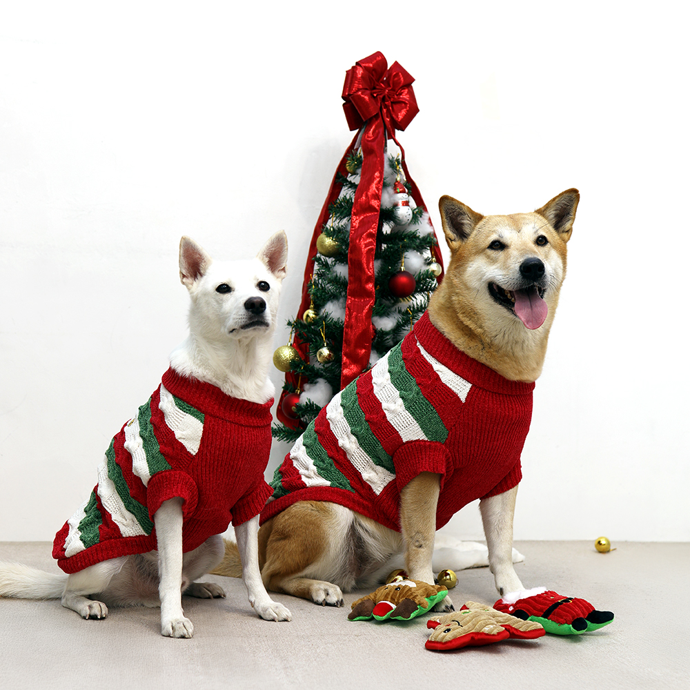 강아지 크리스마스 옷 대형견옷 겨울옷 니트 셔닐 스웨터