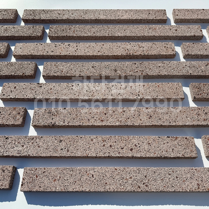 라일락 모노타일 500x50x17T 브라운칩 / 하다건재 와이드벽돌타일