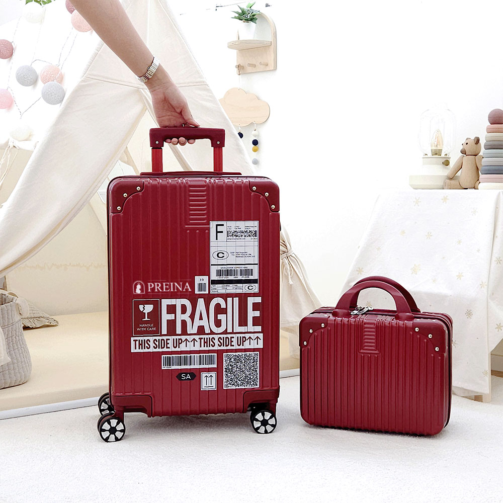 [추가 레디백 증정] 레터링 캐리어 54cm 기내용 크기 FRAGILE 여행용 케리어 - 상세 이미지 3