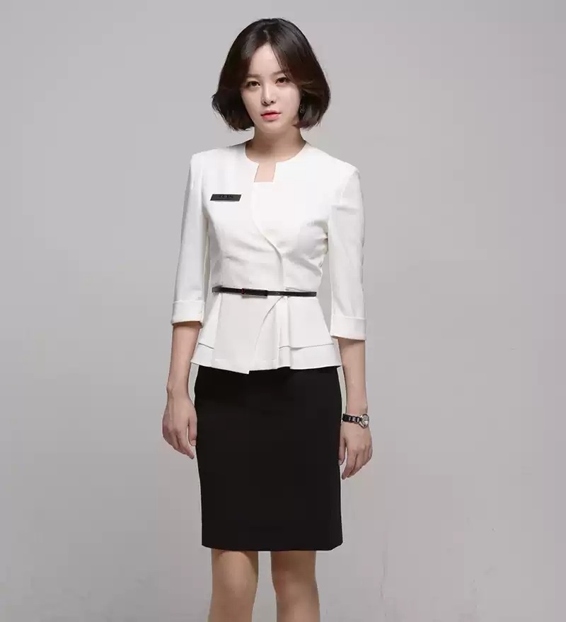뷰티샵 유니폼 근무복 병원 데스크 상담 실장 성형외과 피부과 사무복 - 상품 이미지