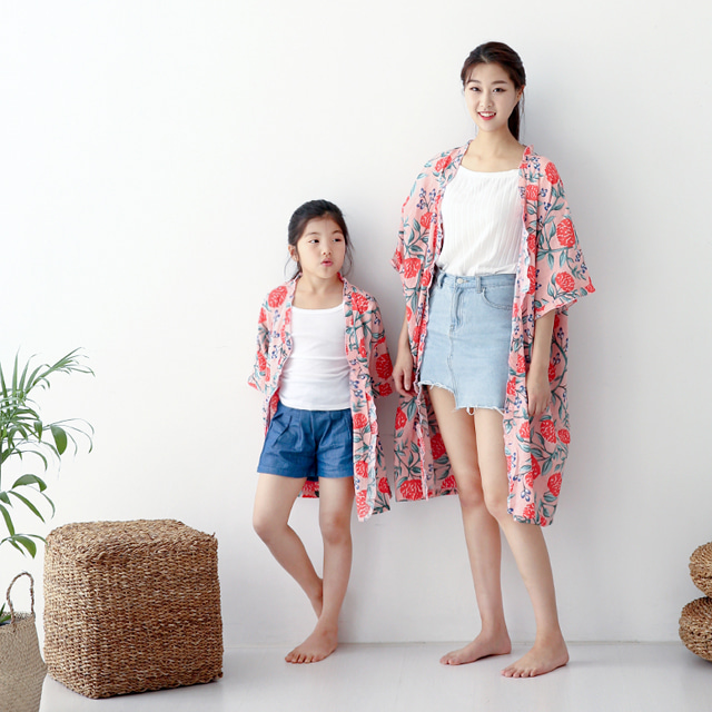 마켓블링 CAILA 비치로브 수국패턴 성인/아동 - 상세 이미지 3