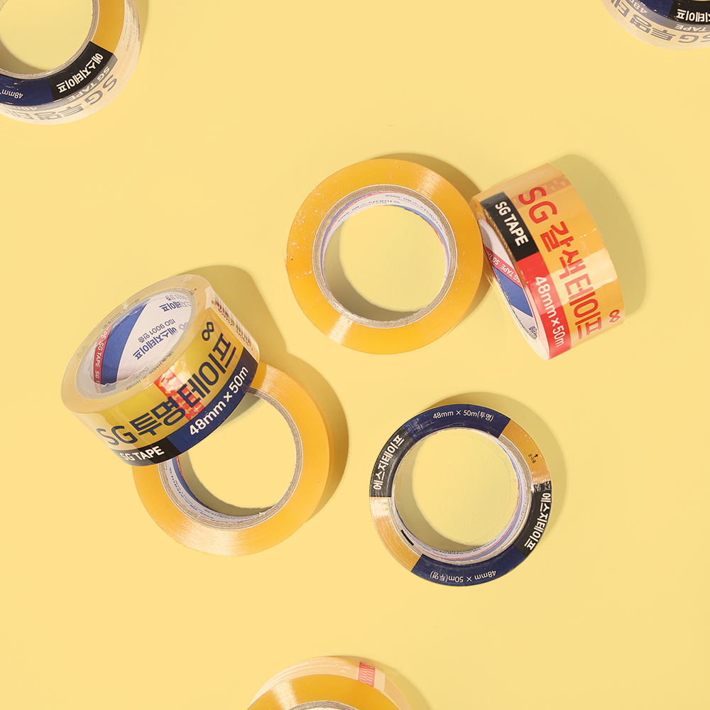 SG 박스테이프 중포장 아크릴 투명 테이프 2개 + 테이프커터기 1개