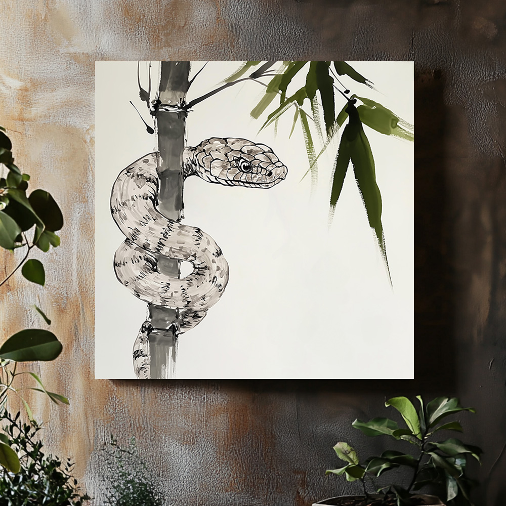 정원뱀 80X80 캔버스액자 뱀그림 - 상세 이미지 4