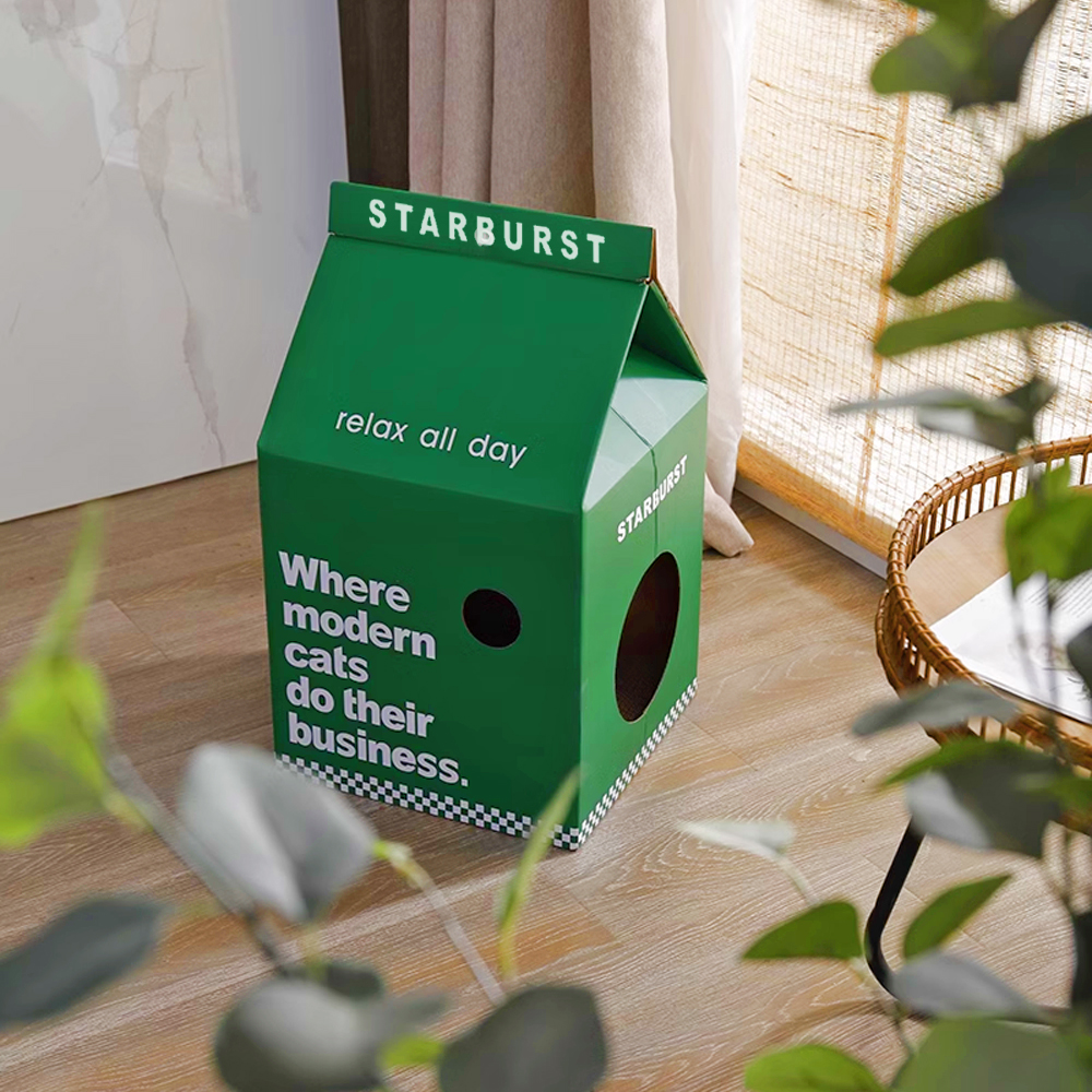 우유 밀크팩 숨숨집 캣 하우스 고양이 상자 스크래쳐 그린다방