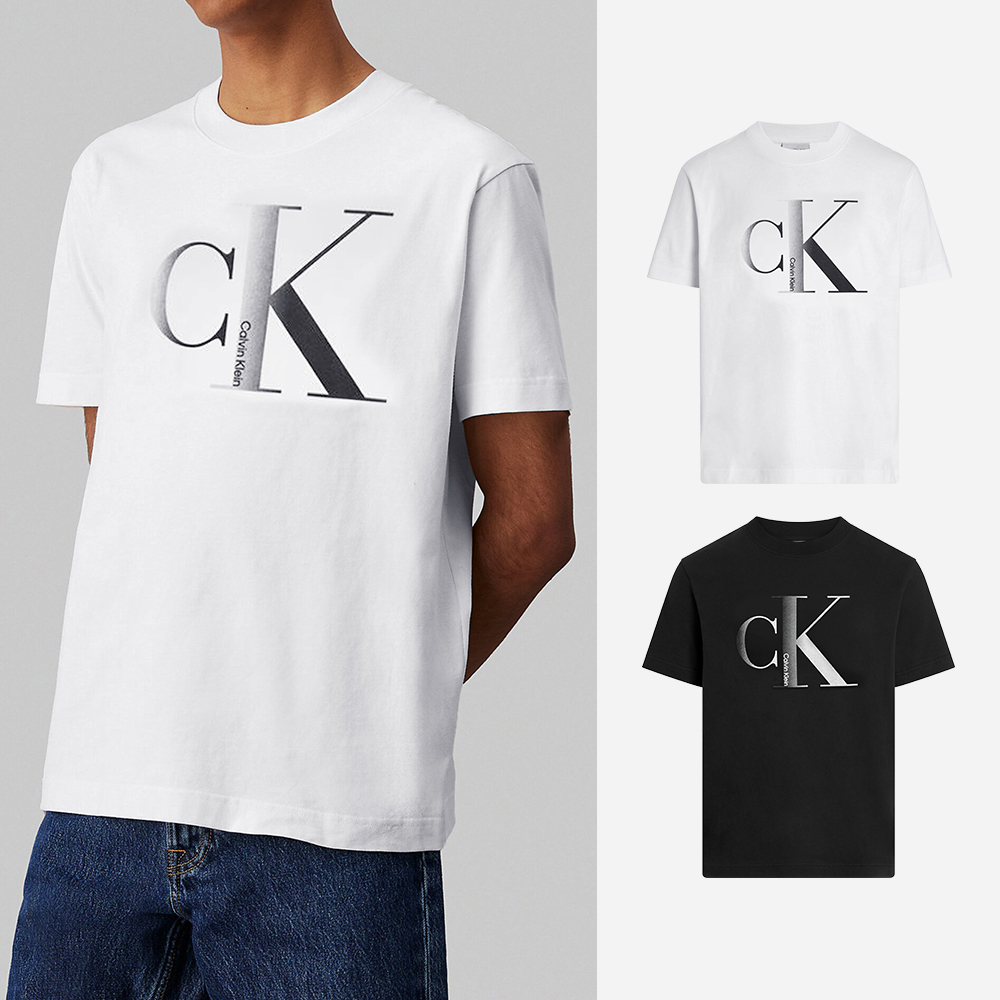 캘빈클라인 그라데이션 남여공용 CK 반팔 티셔츠 - 상품 이미지