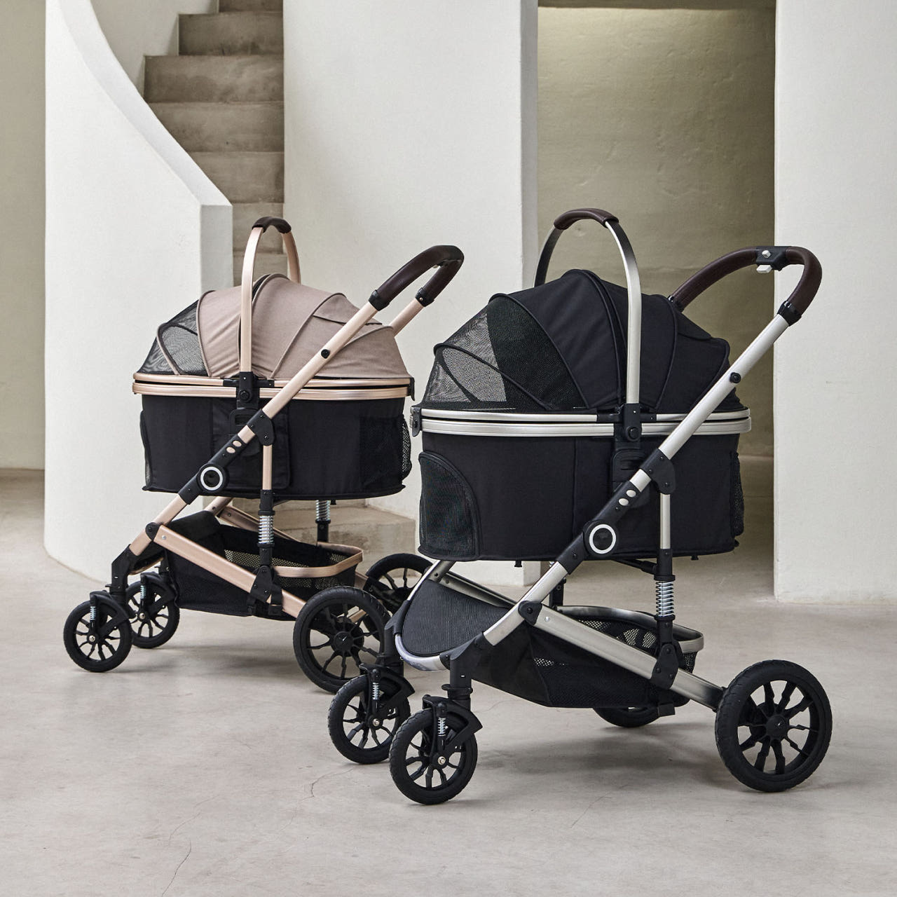 멀리 강아지유모차 애견유모차 개모차 MW5 MW4(소형)-팬텀 블랙