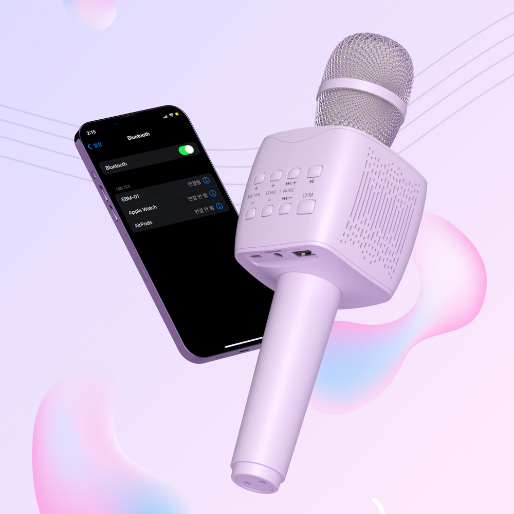 이어맥 휴대용 매직 보이스 무선 블루투스 노래방 스피커 마이크
