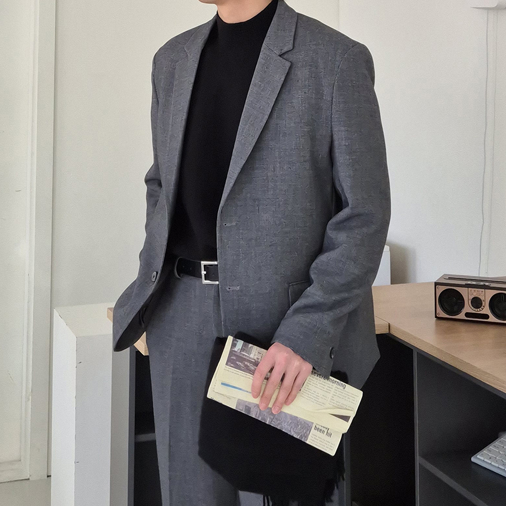 남자 겨울자켓 남성 겨울 셋업수트 남자 블레이저 - 상세 이미지 2