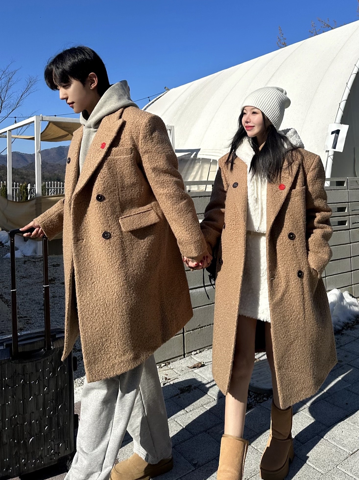 알파카코트 양털코드 겨울커플아우터 - 상세 이미지 2