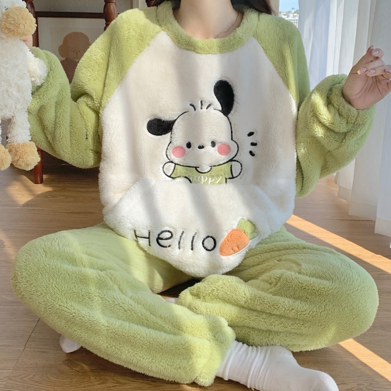 러블리 레빗 여성 겨울잠옷 상하의 세트 따뜻한 파자마 토끼잠옷 이미지 6