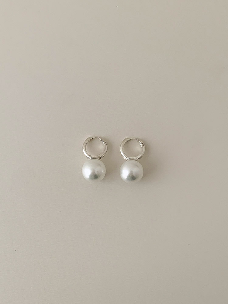 셀프러브 클래식 원터치 진주링(12mm) - 925실버 핵진주 웨딩 혼주 돌잔치 링귀걸이