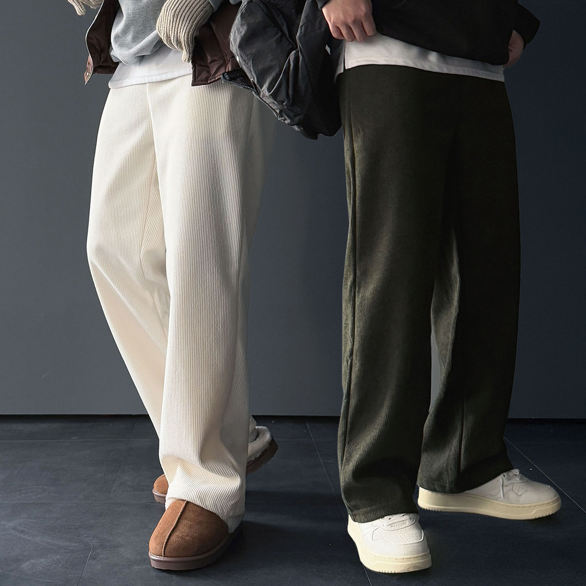 1+1 남성골덴바지 남성코듀로이팬츠 남자와이드 - 상품 이미지