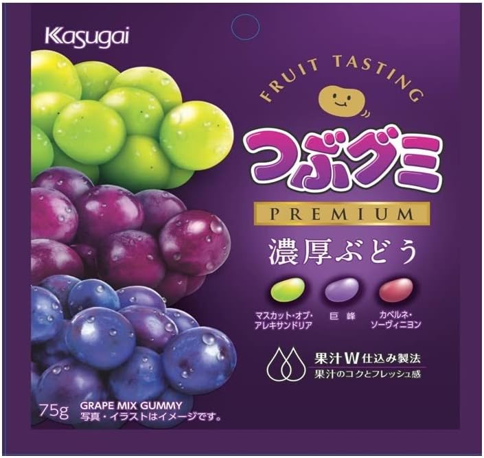 카스가이 쯔부구미 PREMIUM 농후 포도 75g 10개세트 일본 젤리 구미
