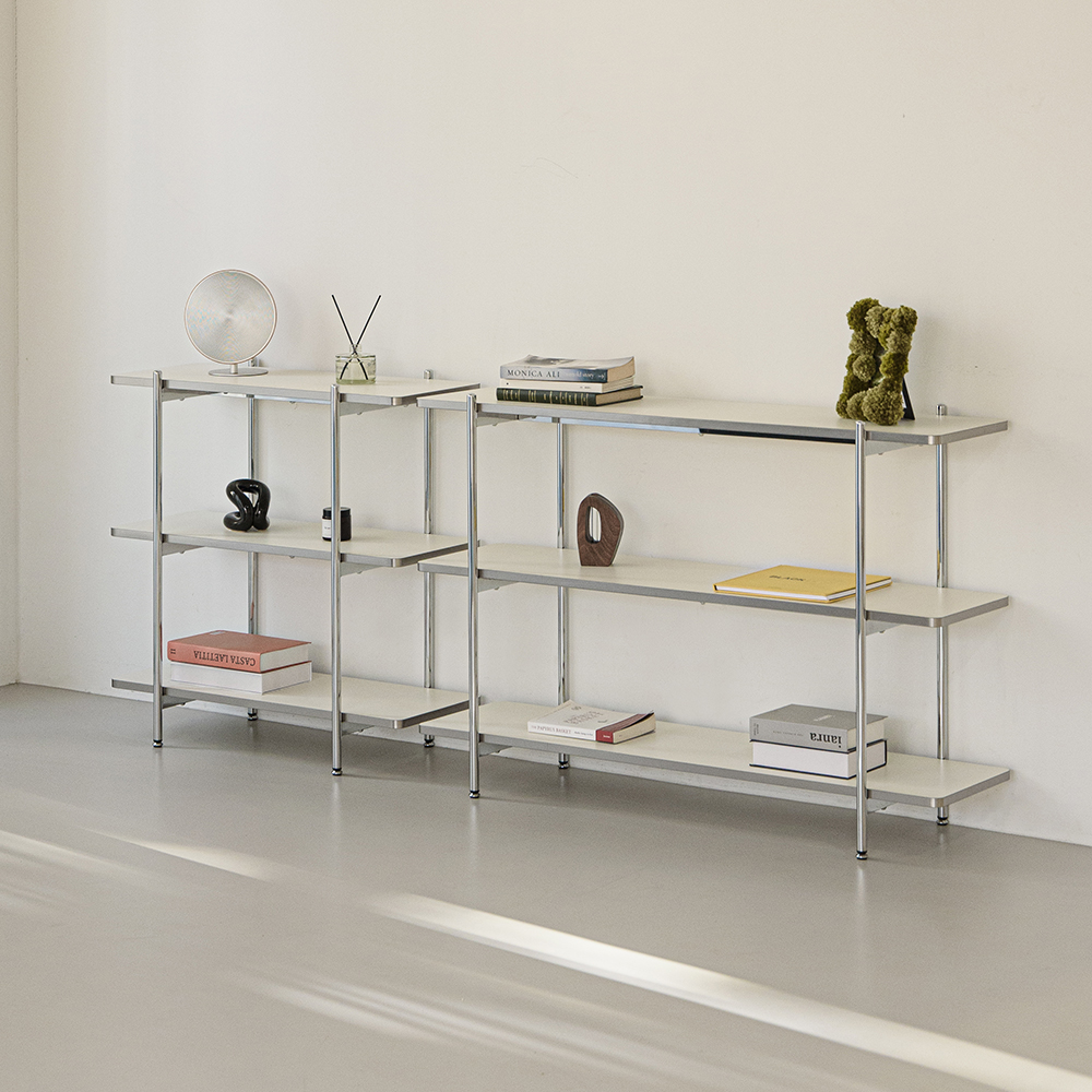 고트 미드센츄리 모던 철제 수납 사각 3단 선반 800