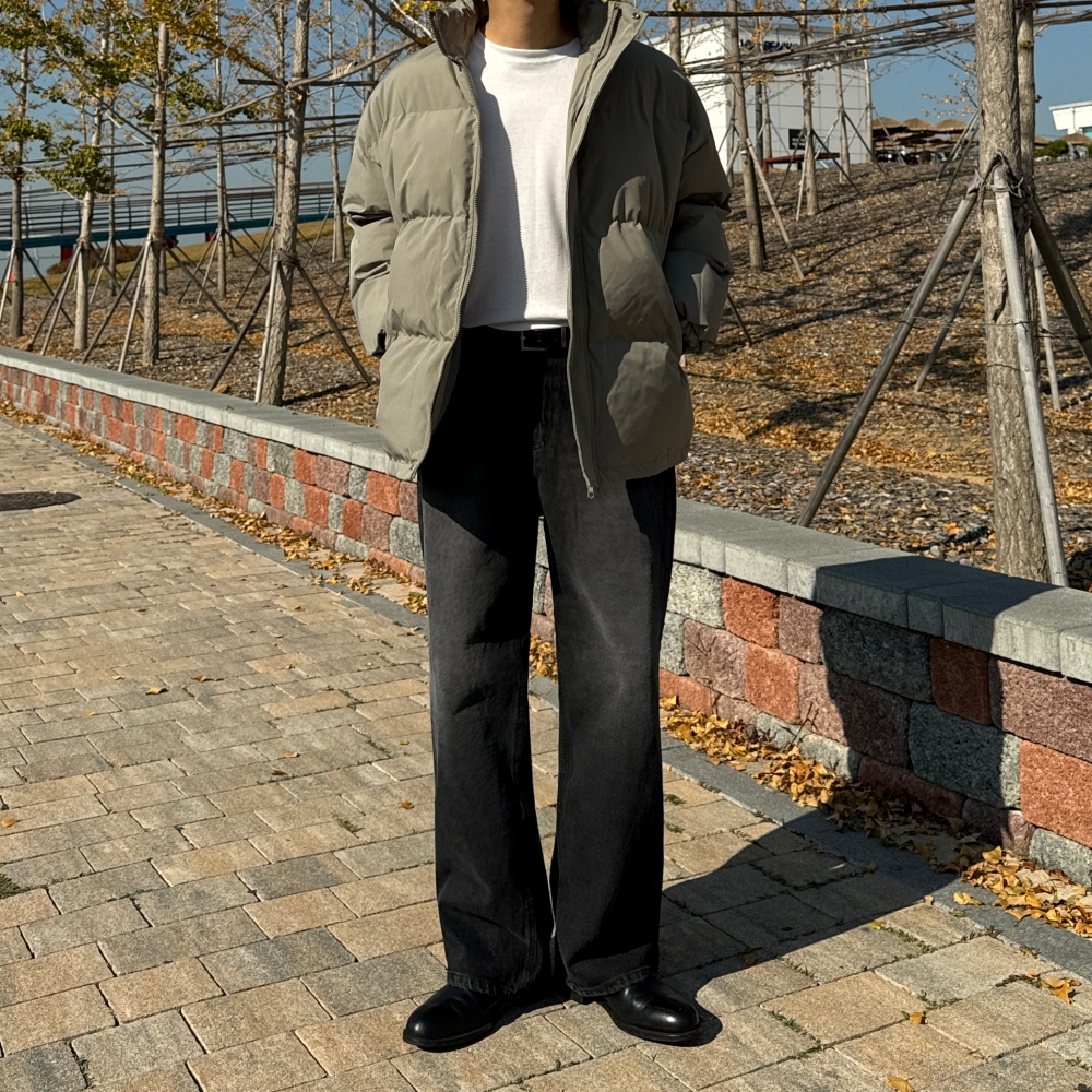 남자와이드청바지 남자흑청바지 남성블랙진 이미지 6