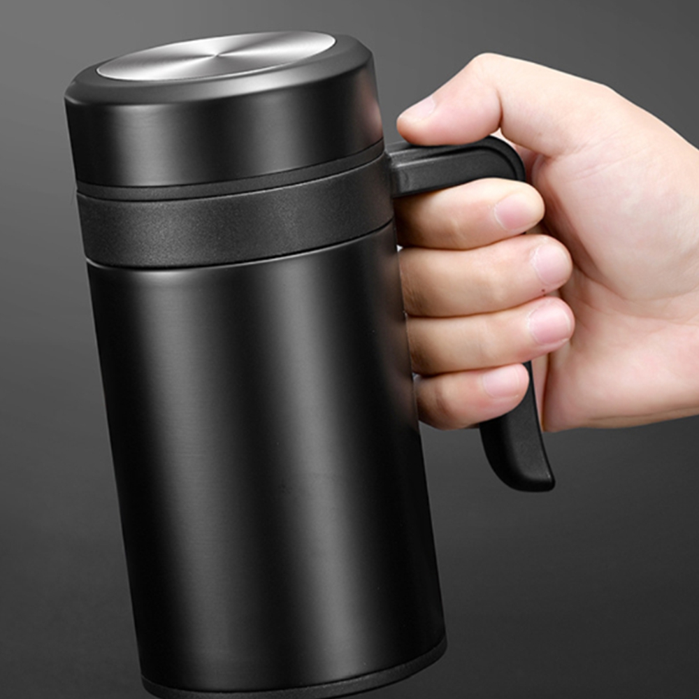 손잡이 보온보냉텀블러 이중진공 스텐 텀블러 사무실 물컵 450ml - 메인 이미지