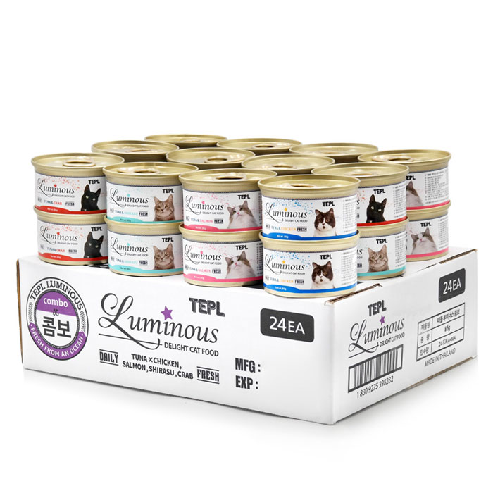 테플 루미너스 85g x 24개 콤보박스 육수타입 럭셔리 고양이캔 제품 이미지