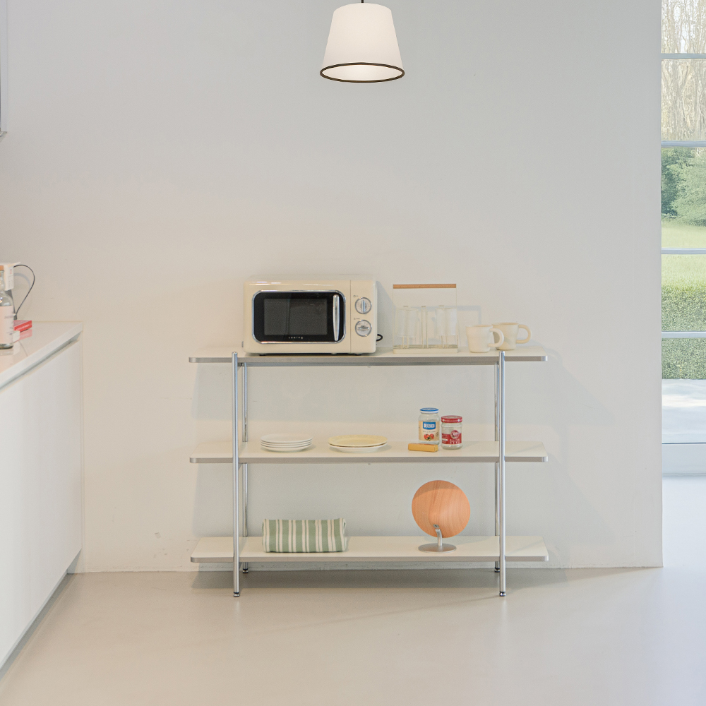 고트 미드센츄리 모던 철제 수납 사각 3단 선반 800