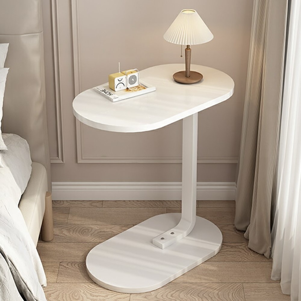 화이트 라운드 사이드테이블 소파 침대 거실 노트북 협탁 테이블