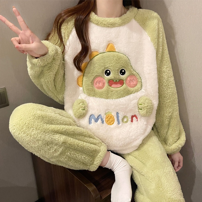 러블리 레빗 여성 겨울잠옷 상하의 세트 따뜻한 파자마 토끼잠옷 - 상세 이미지 3