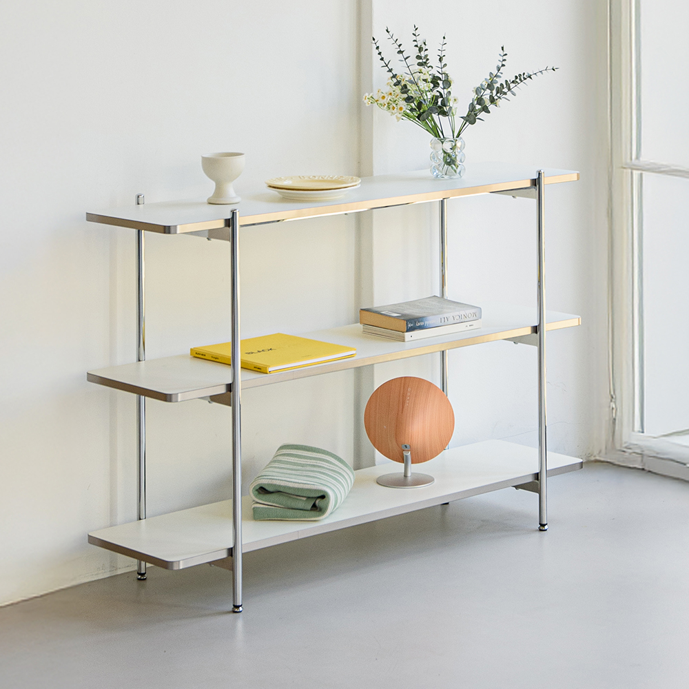 고트 미드센츄리 모던 철제 수납 사각 3단 선반 800