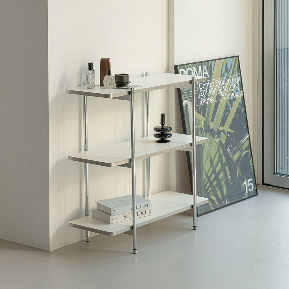 고트 미드센츄리 모던 철제 수납 사각 3단 선반 800