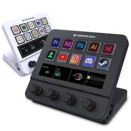 몬스타기어 몬스타 가츠 몬스타덱 TS10N4 (화이트) 스트림덱 유튜브 사진 편집 매크로 키보드