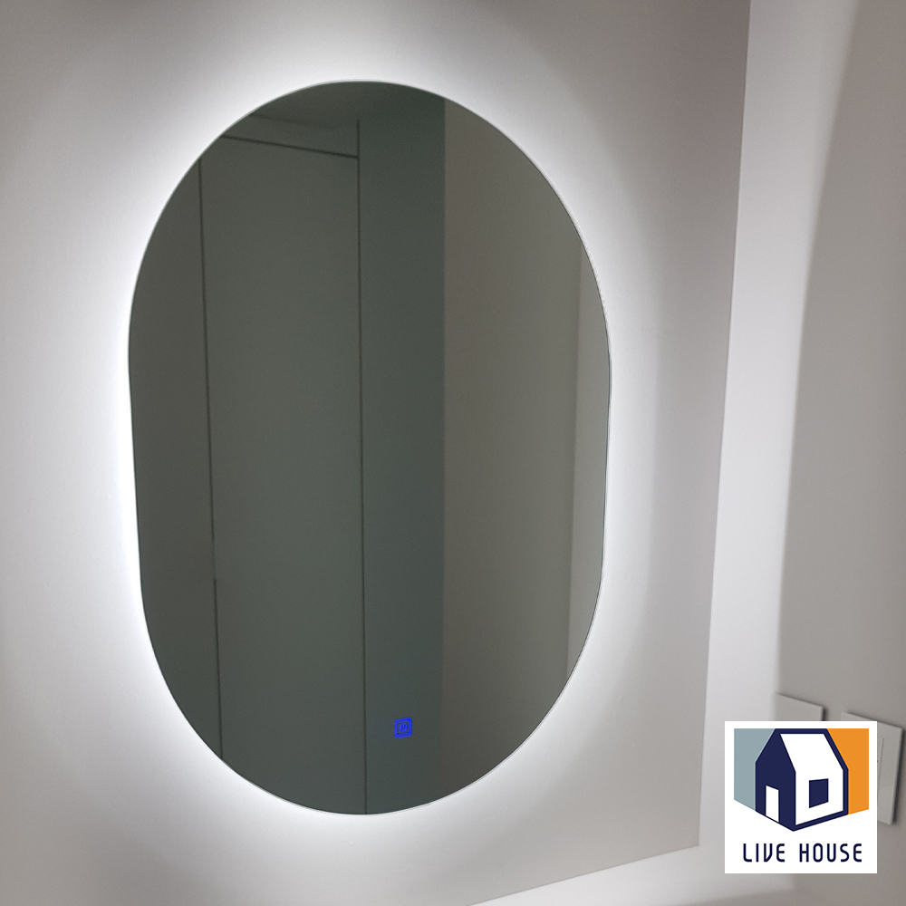 LED 타원형 거울 화장대 욕실 벽결이 세면대 거울 - 상세 이미지 3