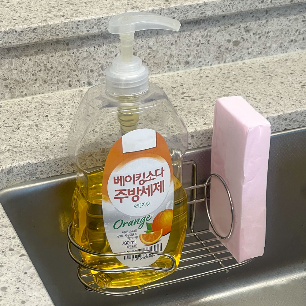 무타공 스텐 싱크대 수세미거치대 주방세제 받침대 걸이 - 상품 이미지