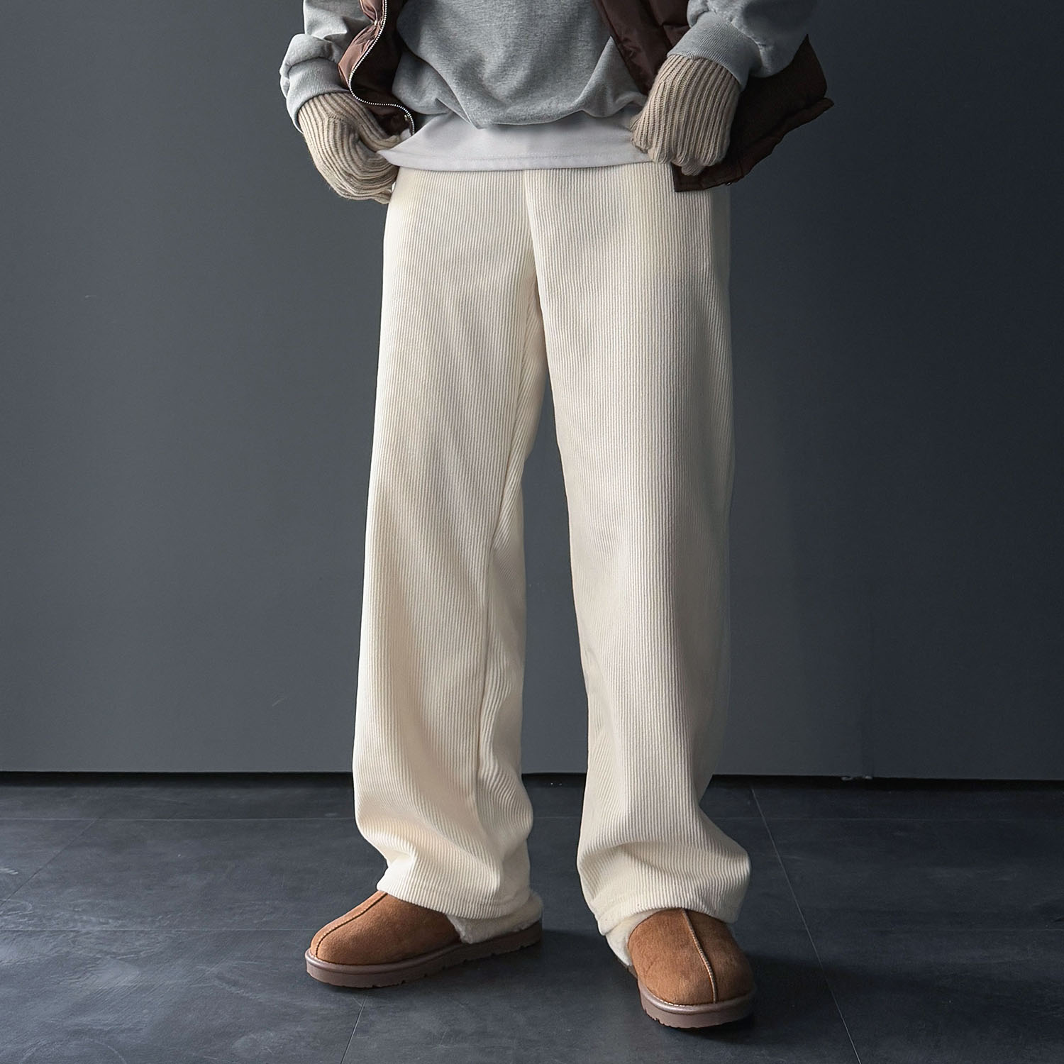 1+1 남성골덴바지 남성코듀로이팬츠 남자와이드 - 상세 이미지 4