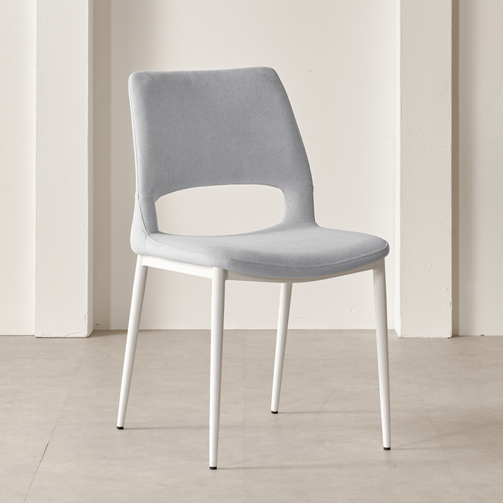 허리편한 식탁의자 화이트 테이블의자 패브릭 다이닝체어 아쿠아민트