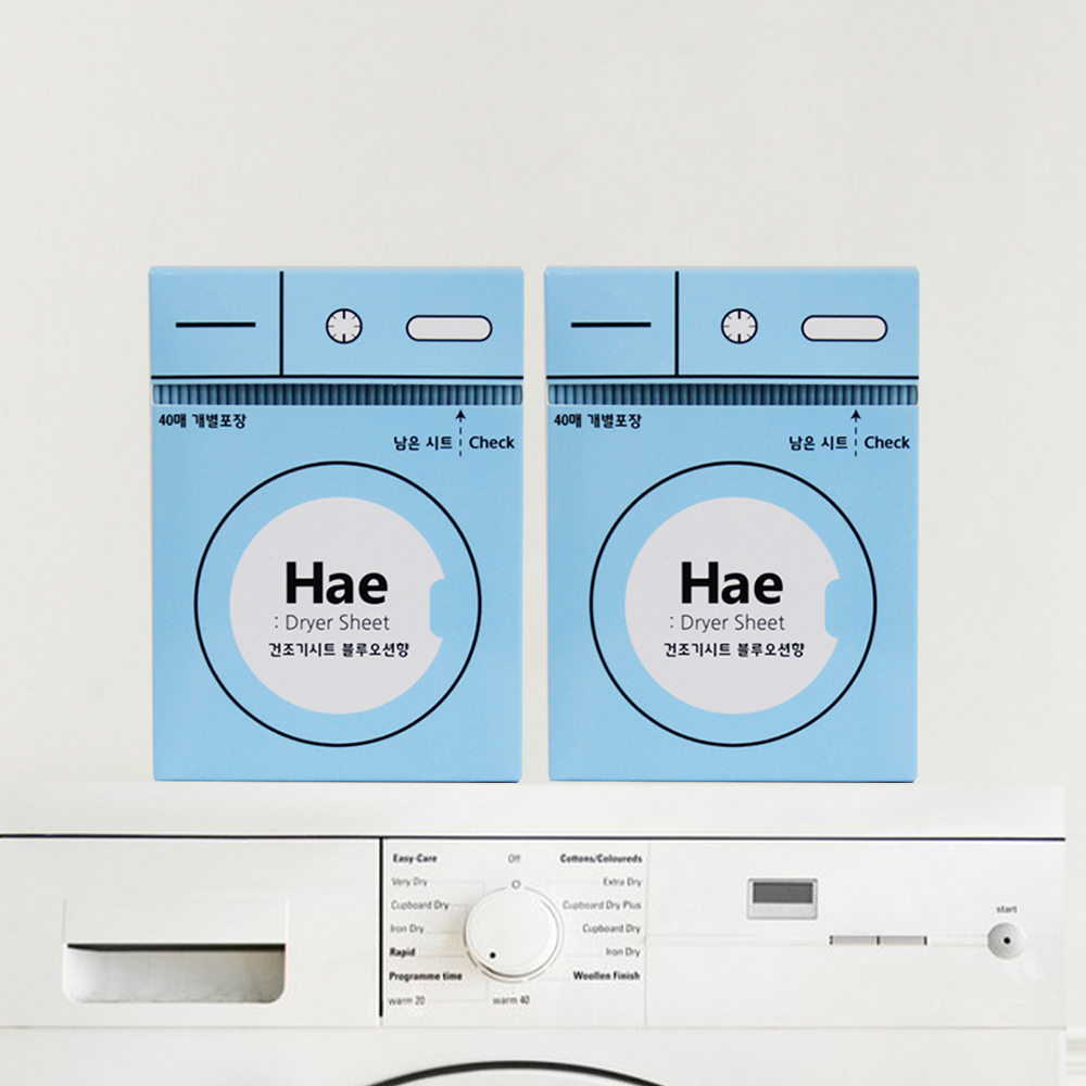 건조기시트 드라이시트 섬유유연제 해 블루오션 아이보리 자스민 40매+40매