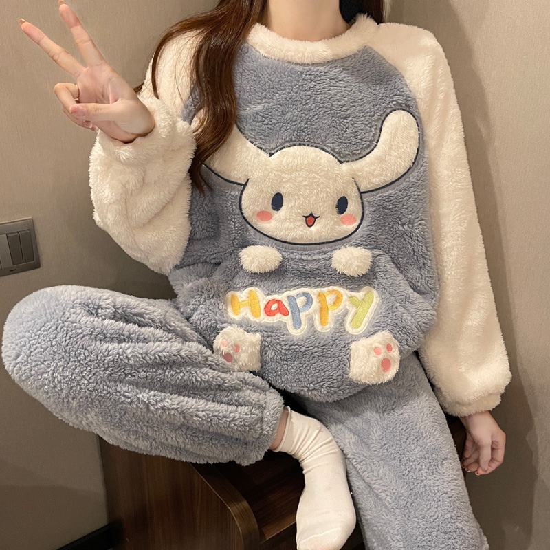 러블리 레빗 여성 겨울잠옷 상하의 세트 따뜻한 파자마 토끼잠옷 이미지 8