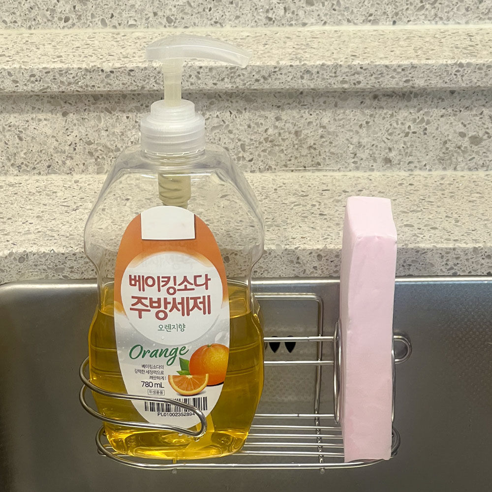 무타공 스텐 싱크대 수세미거치대 주방세제 받침대 걸이 이미지 7