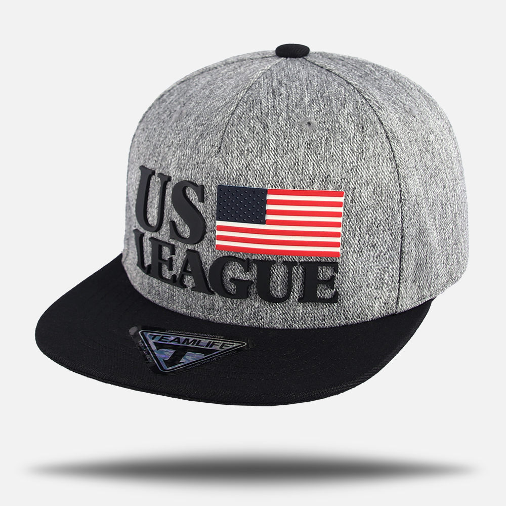 US LEAGUE 성조기 스냅백 모자 남자 스트릿 캠프 캡 남성 힙합모자 - 메인 이미지