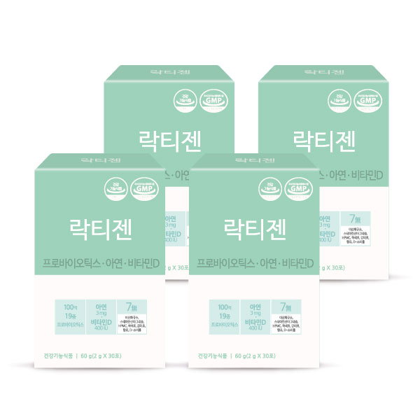 락티젠 유산균 프로바이오틱스 아기 어린이 키즈 임산부 성인 온가족 30포, 4개