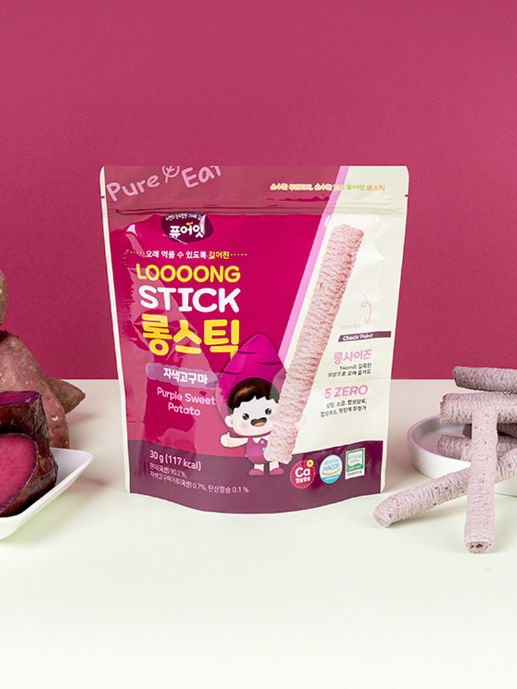 퓨어잇 유기농 롱스틱 3봉+과일링 3봉 아이과자 - 상세 이미지 3