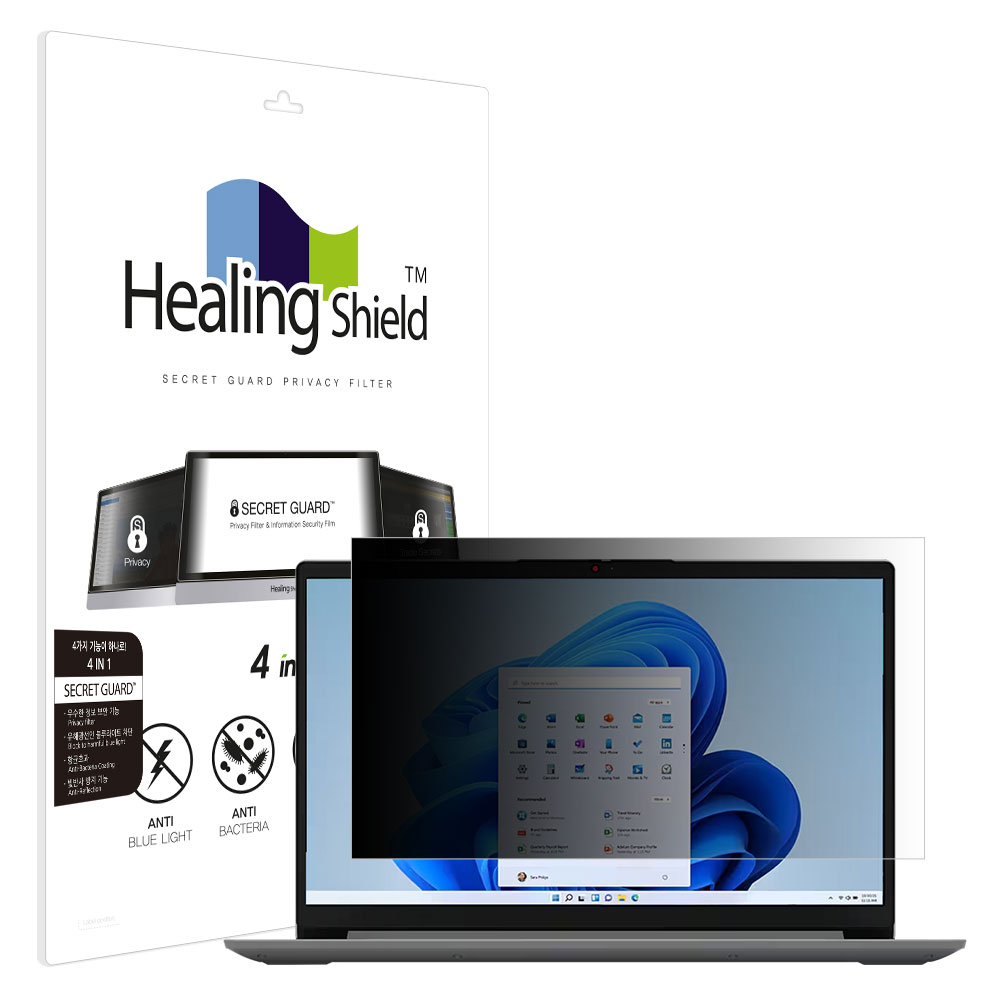 레노버 아이디어패드 슬림1-15ALC7 항균 보안필름 블루라이트차단 양면 정보보안기
