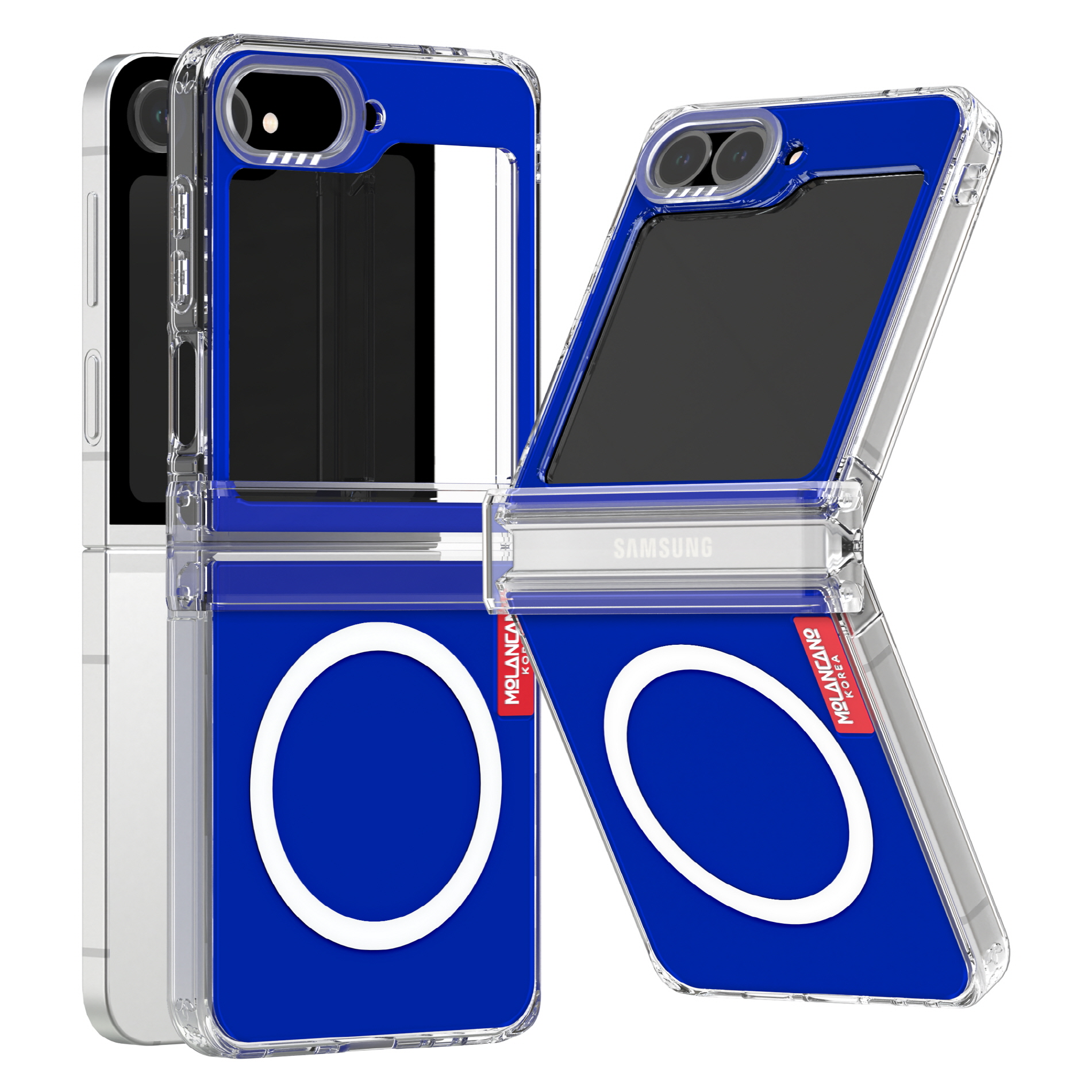 갤럭시Z플립3 2배자력 맥세이프 크리스탈 컬러 투명 힌지보호 젤하드 휴대폰 레드 - 상세 이미지 5